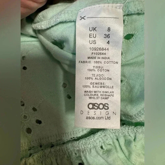 Asos Design – Seafoam Mini Dress - Size 4 - Picture 7 of 7